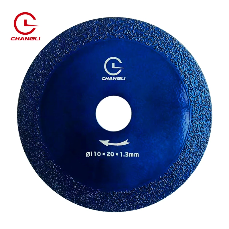 Blue high speed cutting and grinding brazed rock stone tile ceramic discs diamond  110 20 1.3 mm saw blades