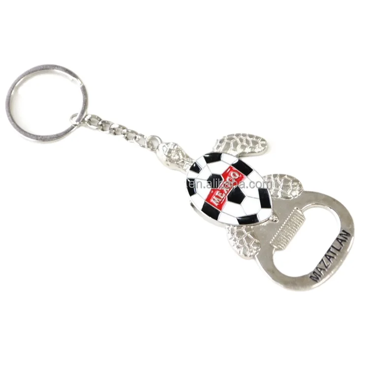 Mazatlan Mexique tourism souvenir zinc alloy sea turtle beer opener key chain