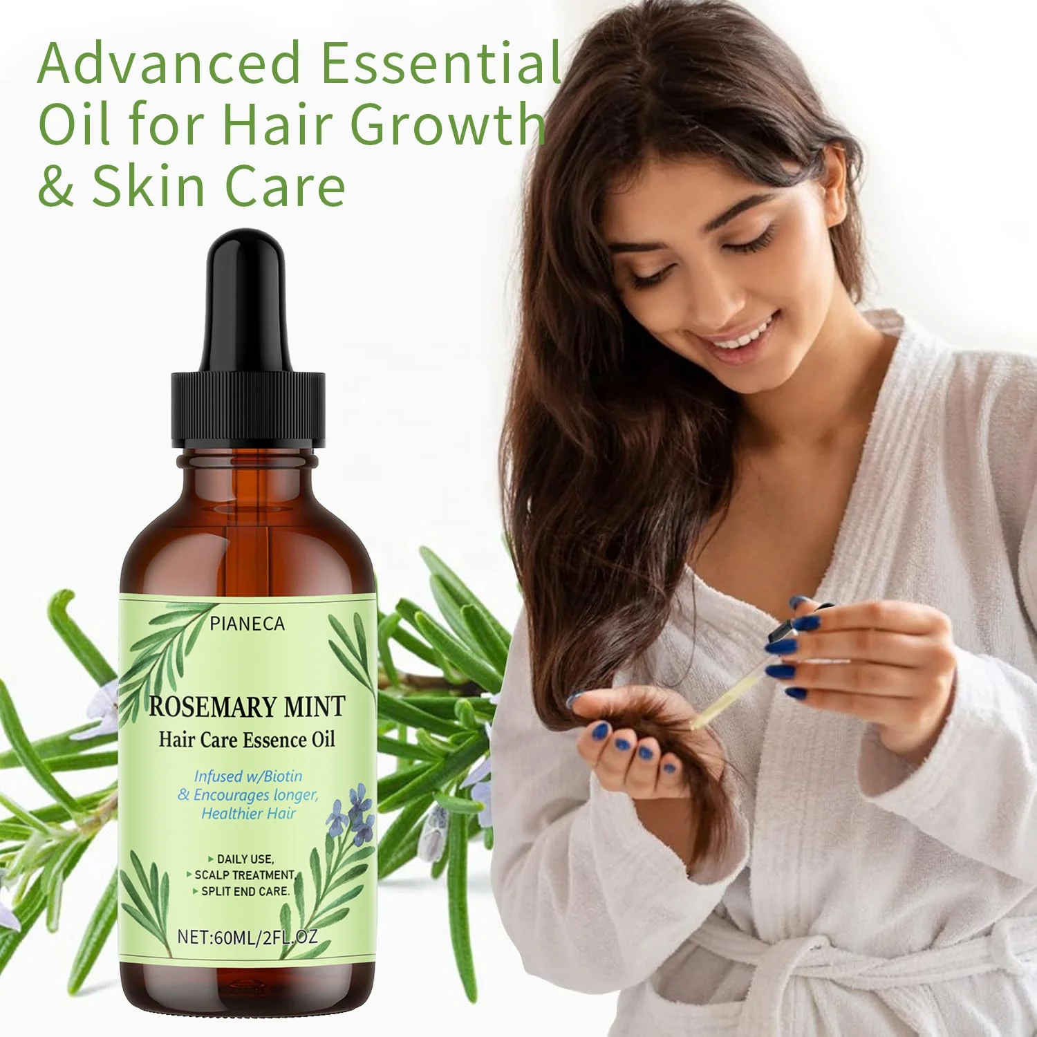 OEM Private Label Bulk 100%  Natural Organic Rosemary Mint Hair Oil  For hair  Growth