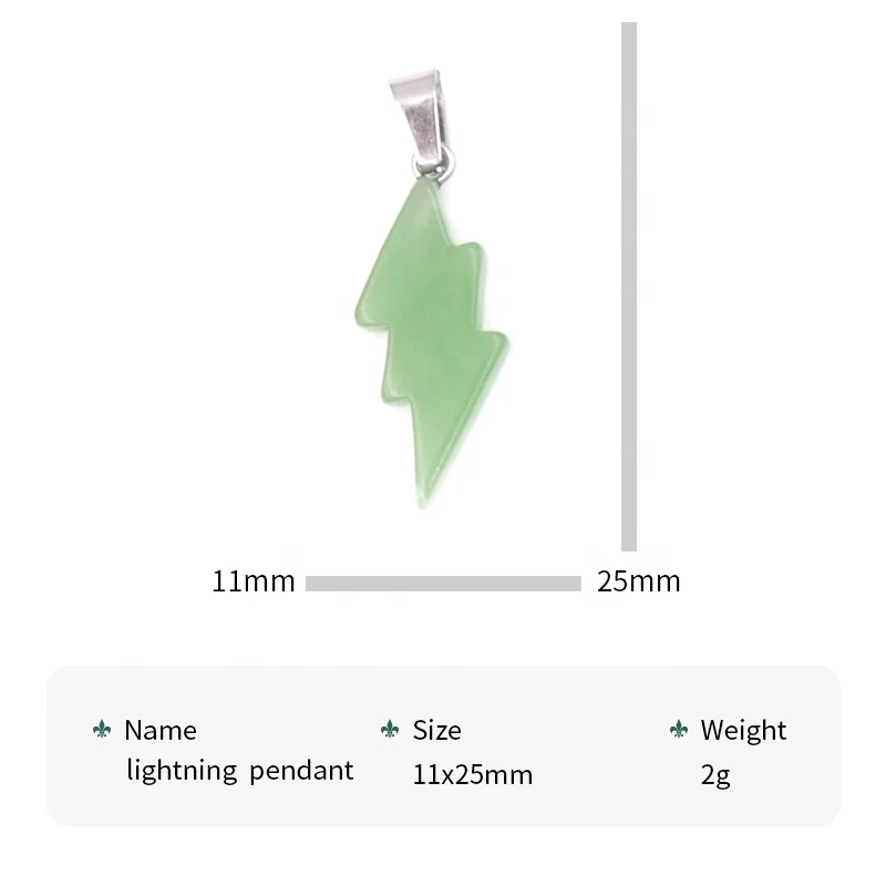 Mini Natural Stone Pendant Wholesale Healing Crystal Lightning Necklace Stone Pendent Charms For Jewelry Making