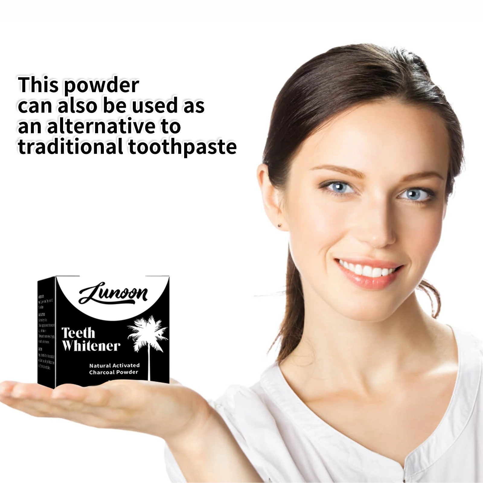 LUNOON Natural Activated Charcoal Powder Natural Tooth Powder for Deep Clean Fresh Breath 30g