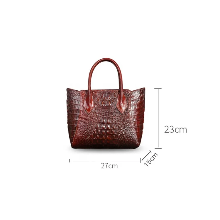 2021 Hot Sales  New Fashion Custom Crocodile Genuine Leather Ladies Tote Bag
