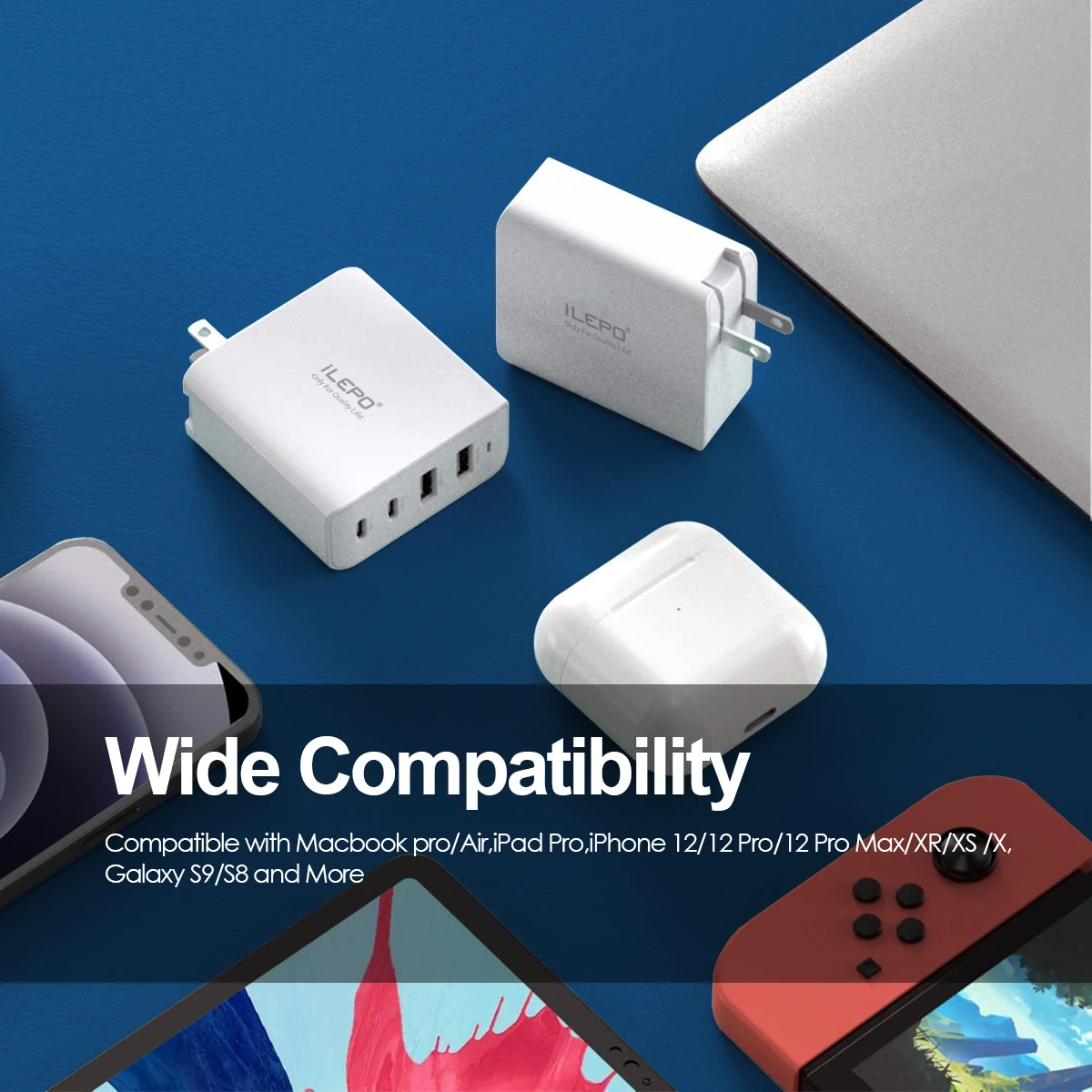 100W GaN зарядное устройство Quick Charge 4 0 3 QC Type C PD быстрое для Macbook Pro iPad iPhone Samsung Xiaomi