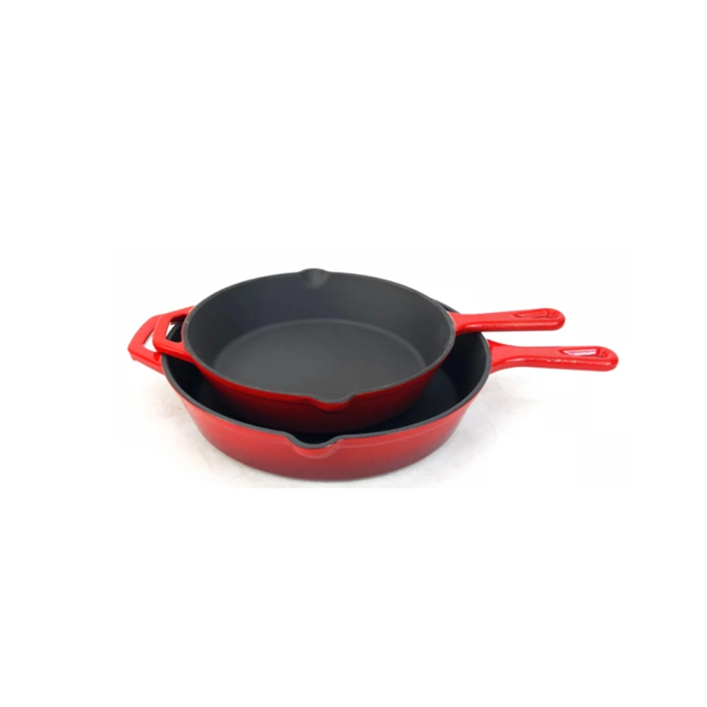 Round 10 12 inch enameled cast iron skillet pan cast iron cooker bakeware