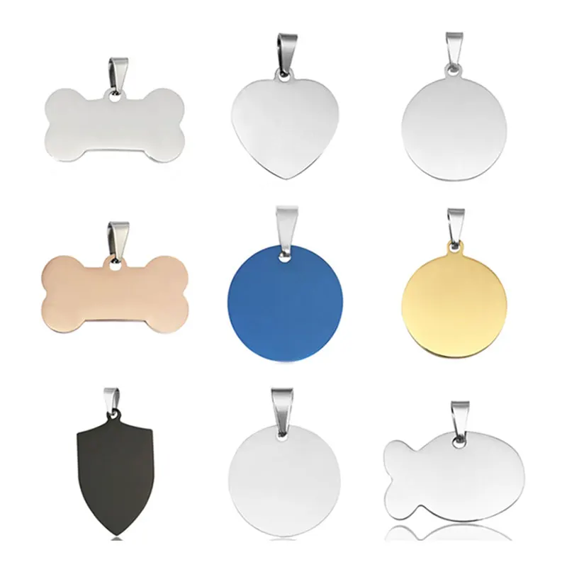 Custom Sublimation Blanks Metal Printing Heart Shape Bone Stainless Steel Personalized Blanks Dog Id Tag