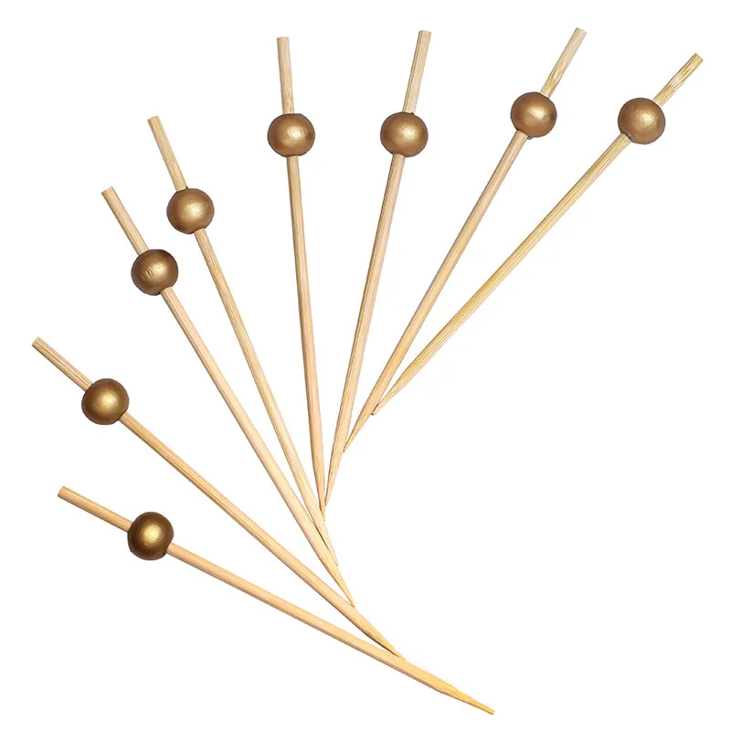 Customize Bar Tools Cocktail Decorative Bamboo Sticks Party Dessert Food Fruit Bamboo Stick