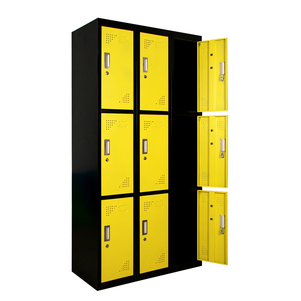 Steel Locker 9 Doors Customized Colors Multiple doors Office Furniture Manufacturer