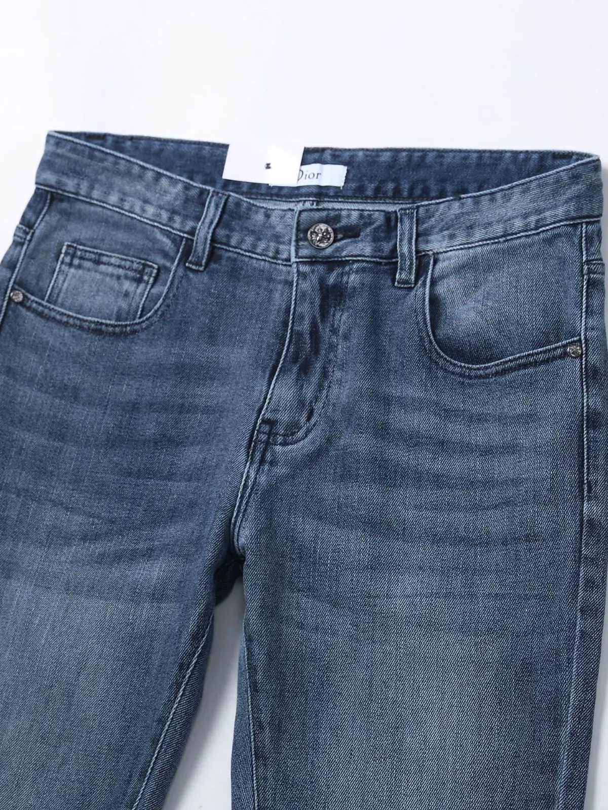 Премиум синий модный бренд Y2K прямые брюки бизнес Slim Fit мужские джинсы