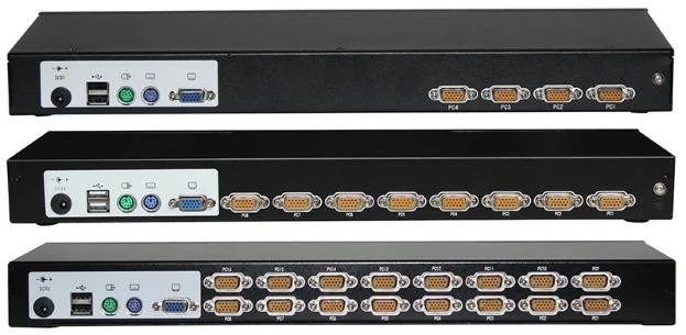 8ports/16ports DB-15 Combo IP KVM switch support USB + VGA local console, Hotkey OSD IP KVM drawer