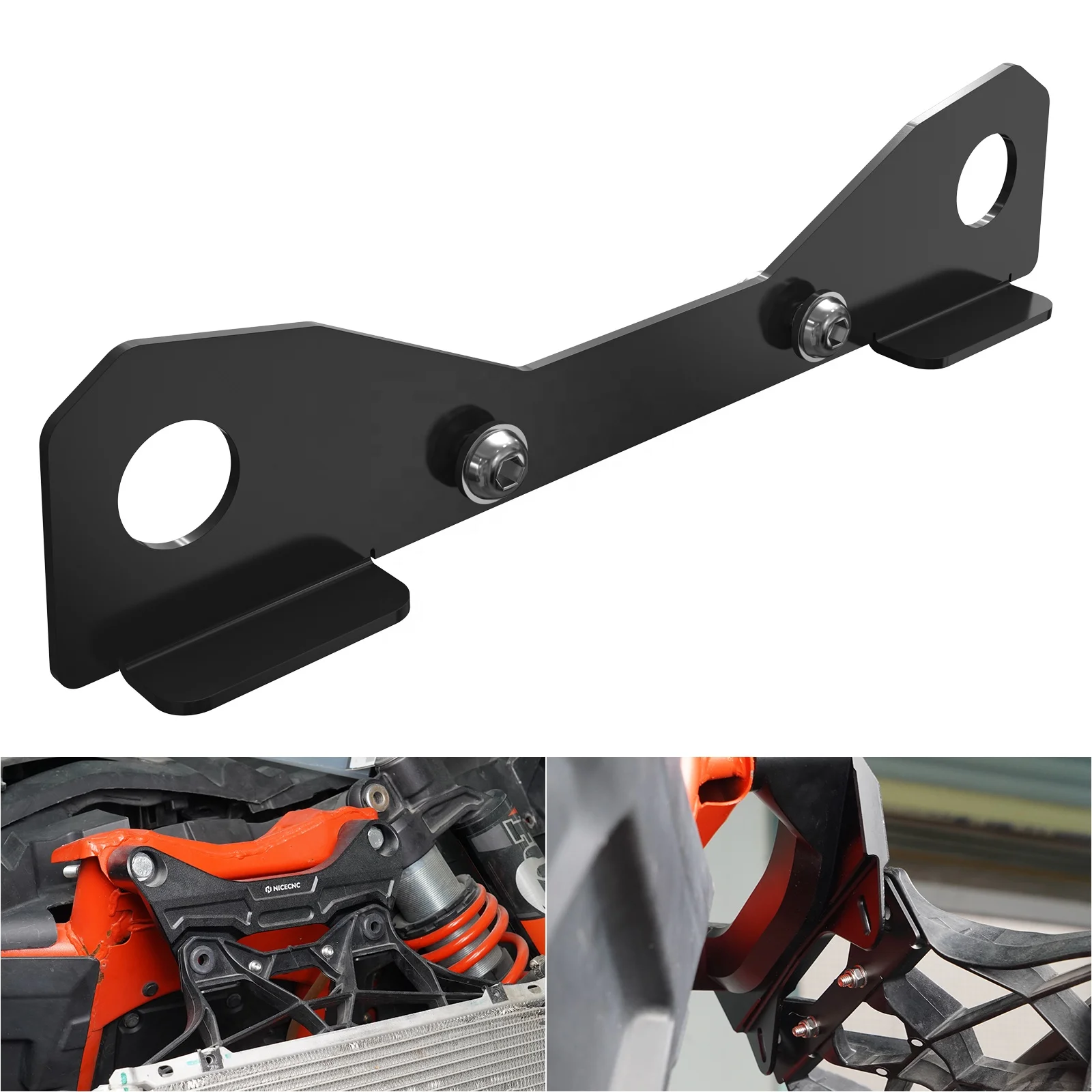 NiceCNC Q235 Steel Fan Radiator Shroud Support Mount Bracket For Can-Am Maverick X3 2017-2023