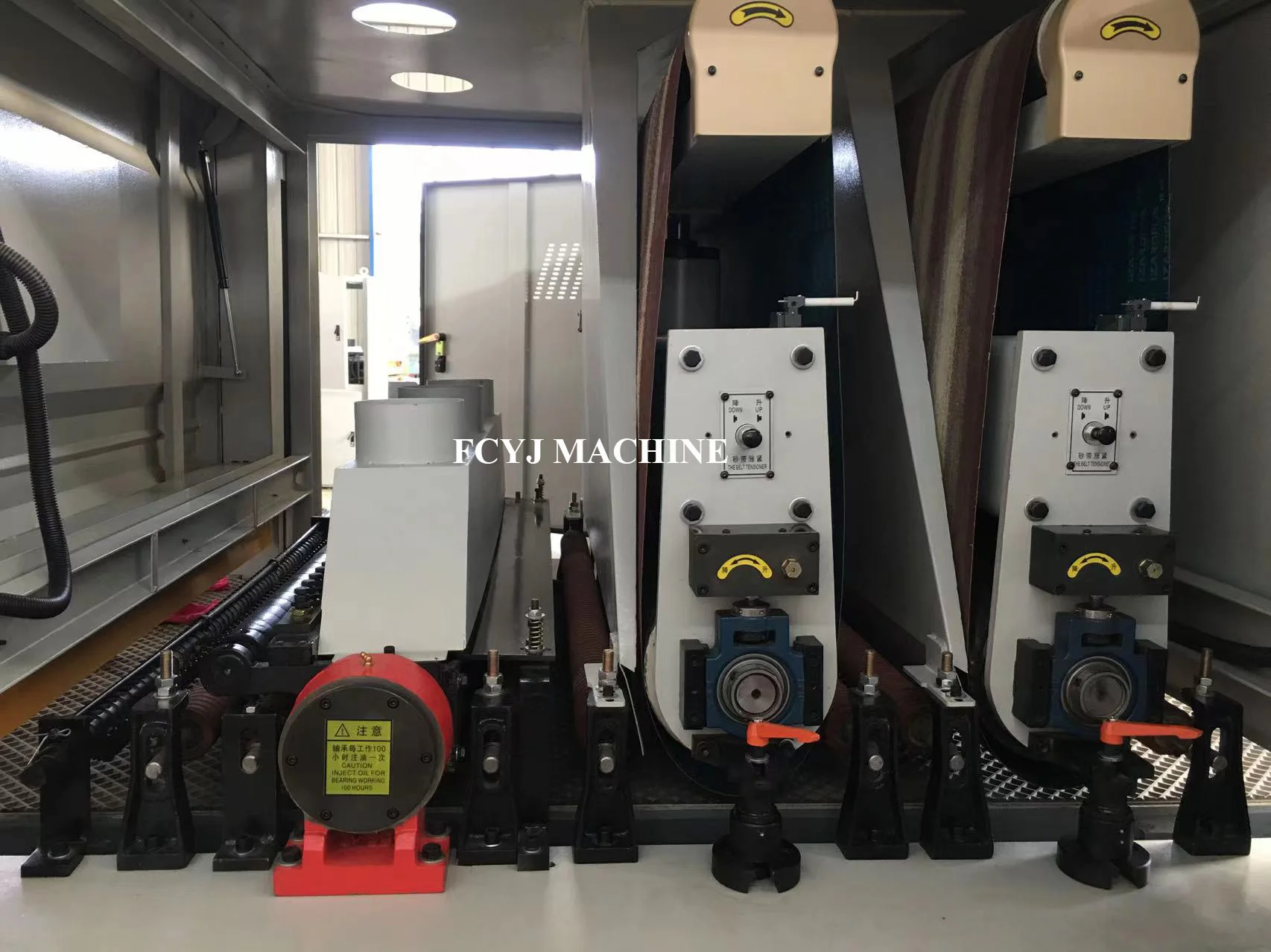 plywood double sides sander production line up and down vacuum sanding machine