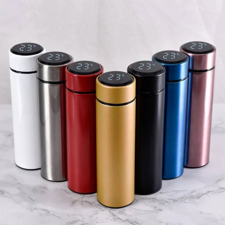 Led Temperature Display Stainless Steel Insulation Smart Coffee Mugs Cups 500ml Intelligent Vacuum Water Bottle