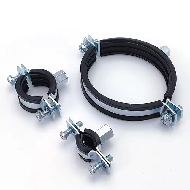 Salvador New ISO Certified Pipe Nut Clamp with Rubber SWD EPDM/PVC Rubber Hot Dip Galvanized Clips