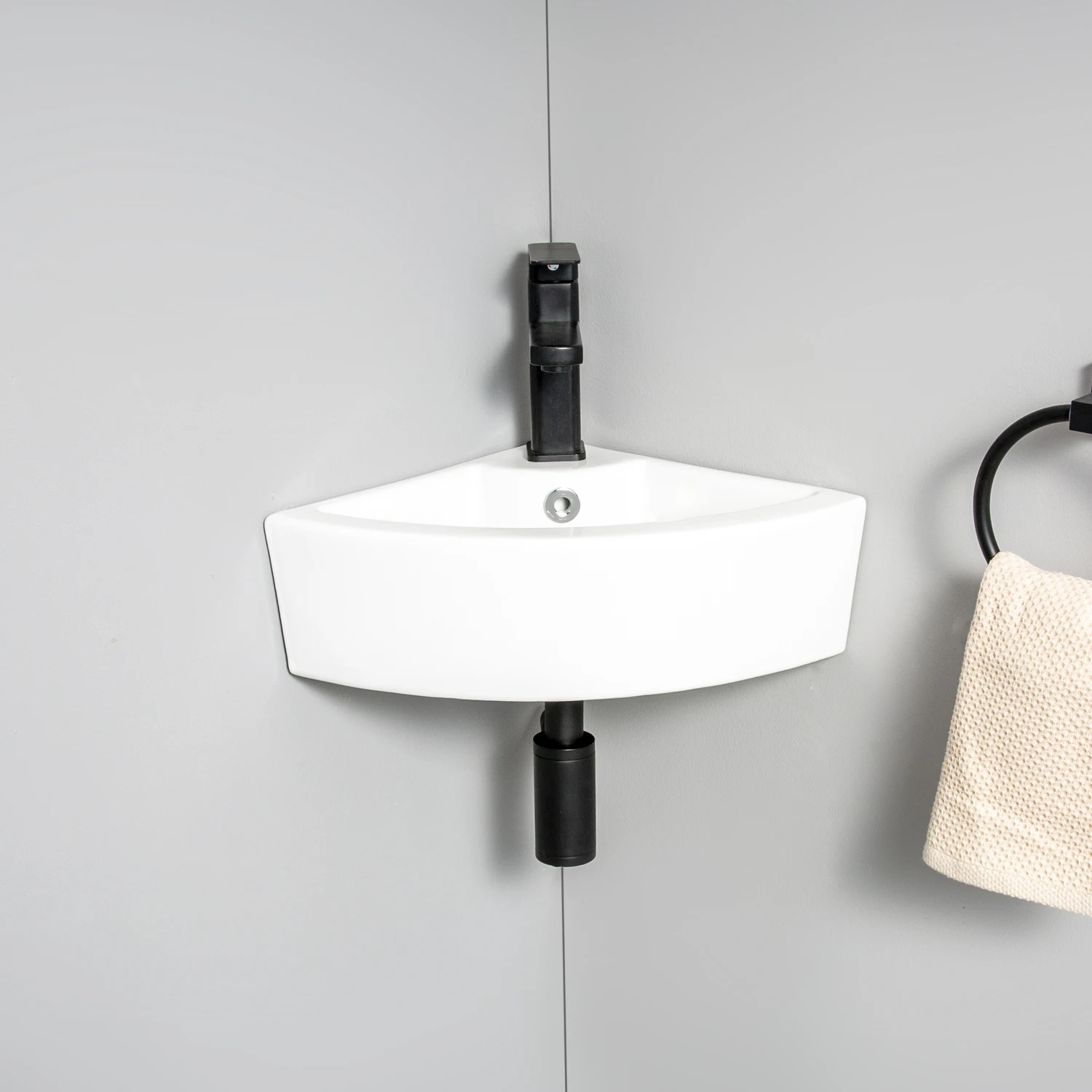 Customized lavabos de cermica Wall Hung Triangle Ceramic Bathroom Sink Small Size Corner Sink Wash Basin