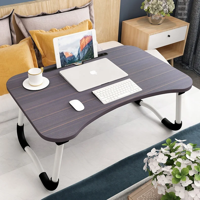MDF Wooden Portable Folding Laptop Table Foldable Lap Desk  Standing Computer On Bed Sofa Laptop Tables
