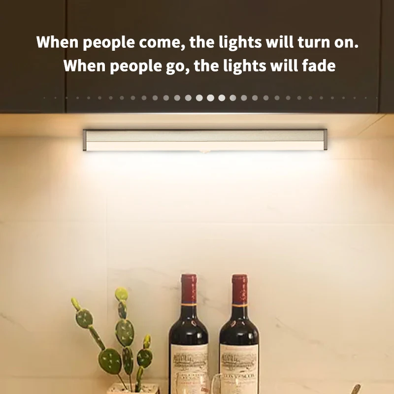 Magnetic Led Motion Sensor Light Strip Usb Rechargeable Lighting For Wardrobes Closet Stairs