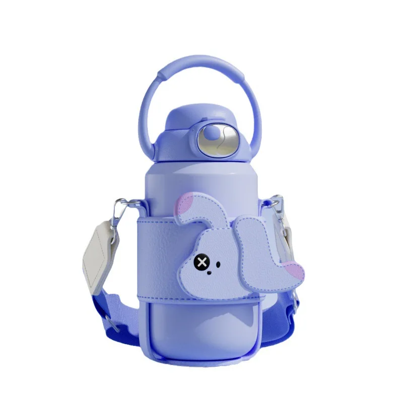 Cute Kawaii Stainless Steel Thermos Mug Adorable Vacuum Belly Travel Cup for Hot and Cold Drinks Logo Design Style