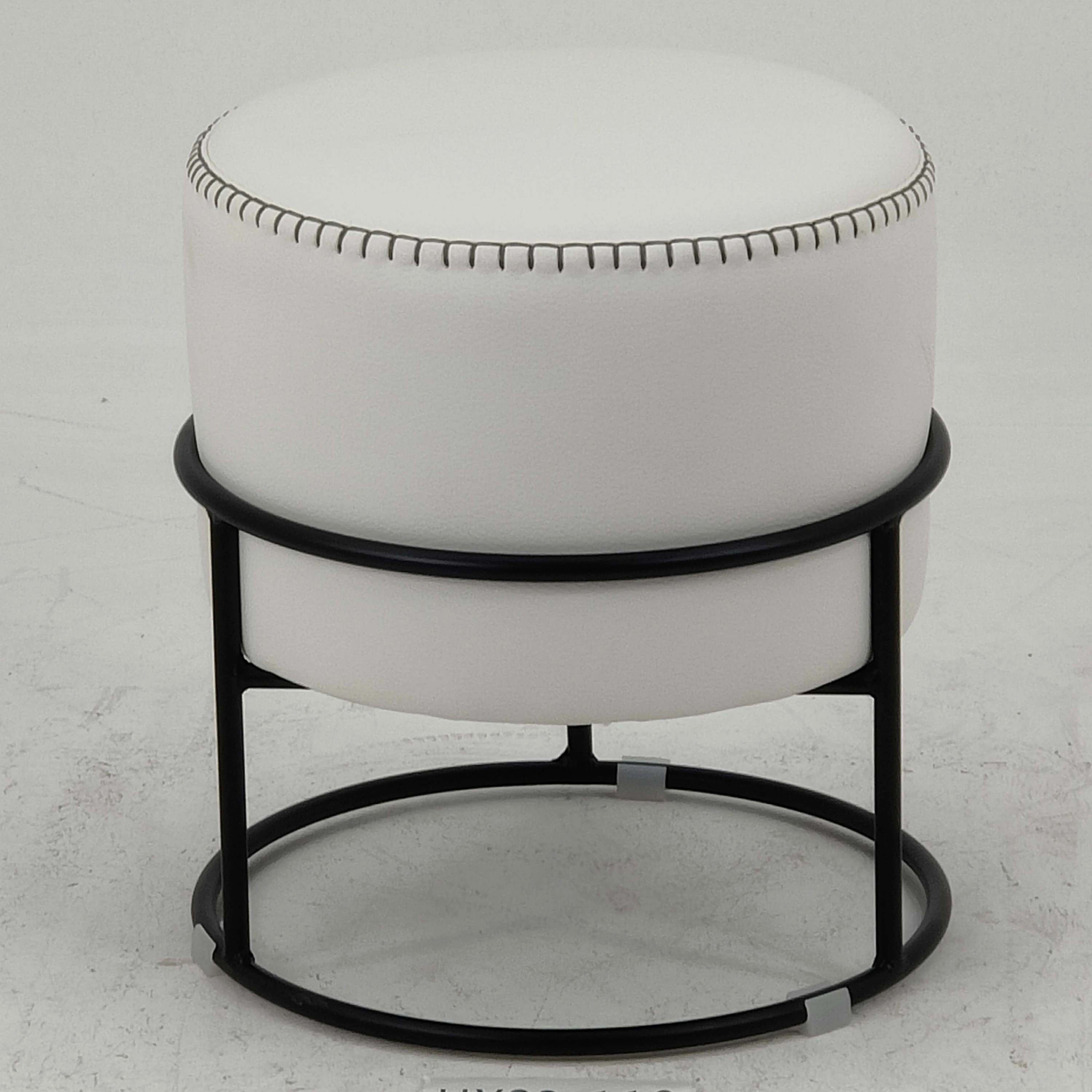 Velvet Round Ottoman Pouffe Stool Dressing Table Stool with Metal Legs Soft Footstool wooden step stool