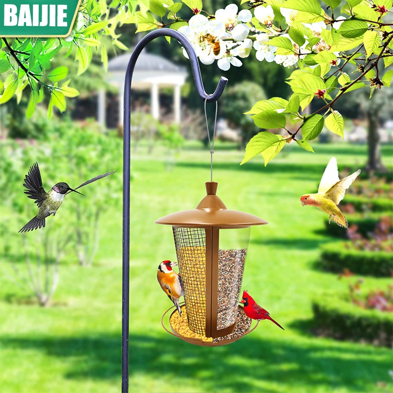 No Squirrel Metal Outdoor Hanging Automatic Wild Bird Feeder Easy to Fill Wire Squirrel Proof Bird Feeder