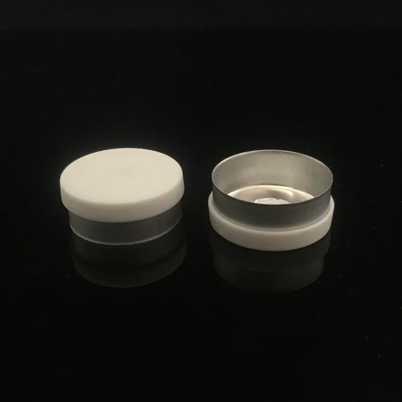 
100pcs 20mm white medical aluminum plastic lids flip vial cap for small injection glass vials 