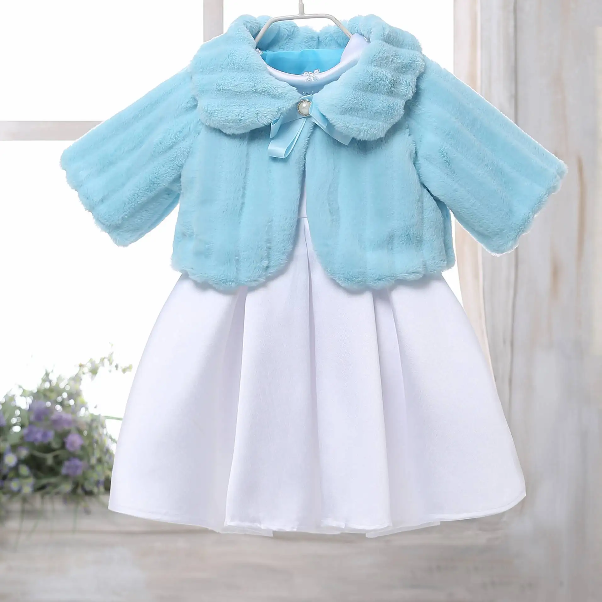 
Baby Girls Warm Long Sleeve Coat Cape Toddler Outerwear Children Autumn Faux Wool Fur Jacket Cloak Princess 