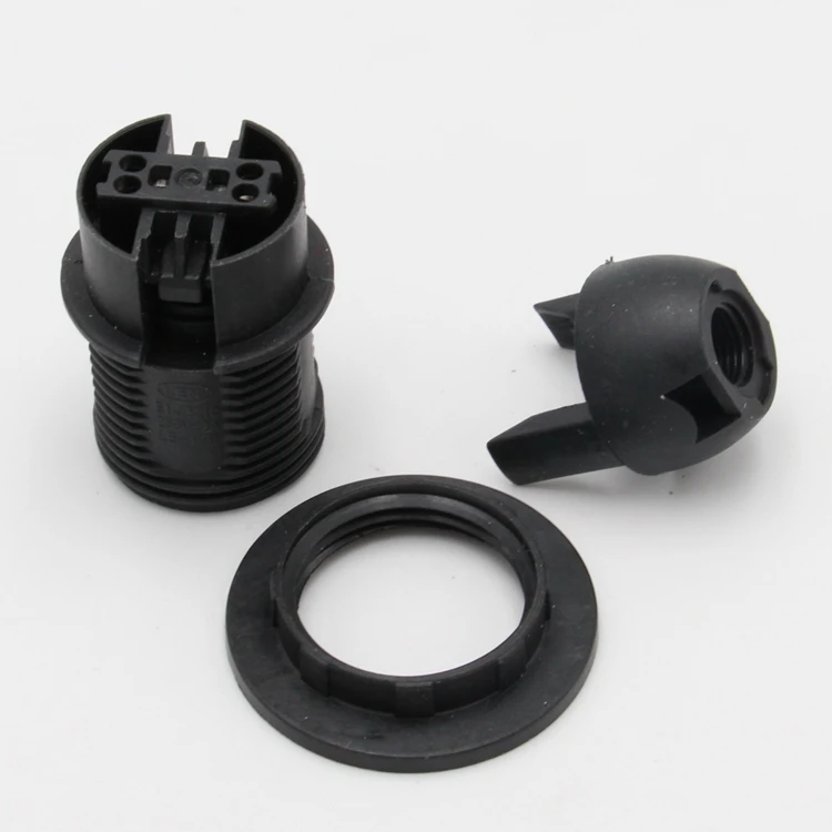 Bulb Holder Small Screw E14 SES Black / White Plastic Lamp holder For Table Lamp
