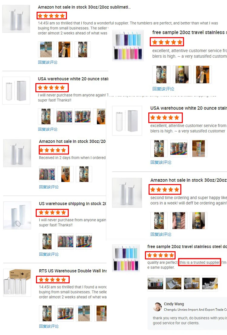 USA Warehouse 20 oz Sublimation Blank straight Coffee Mugs Bulk Insulated White Skinny Tumbler with Lids and Straws