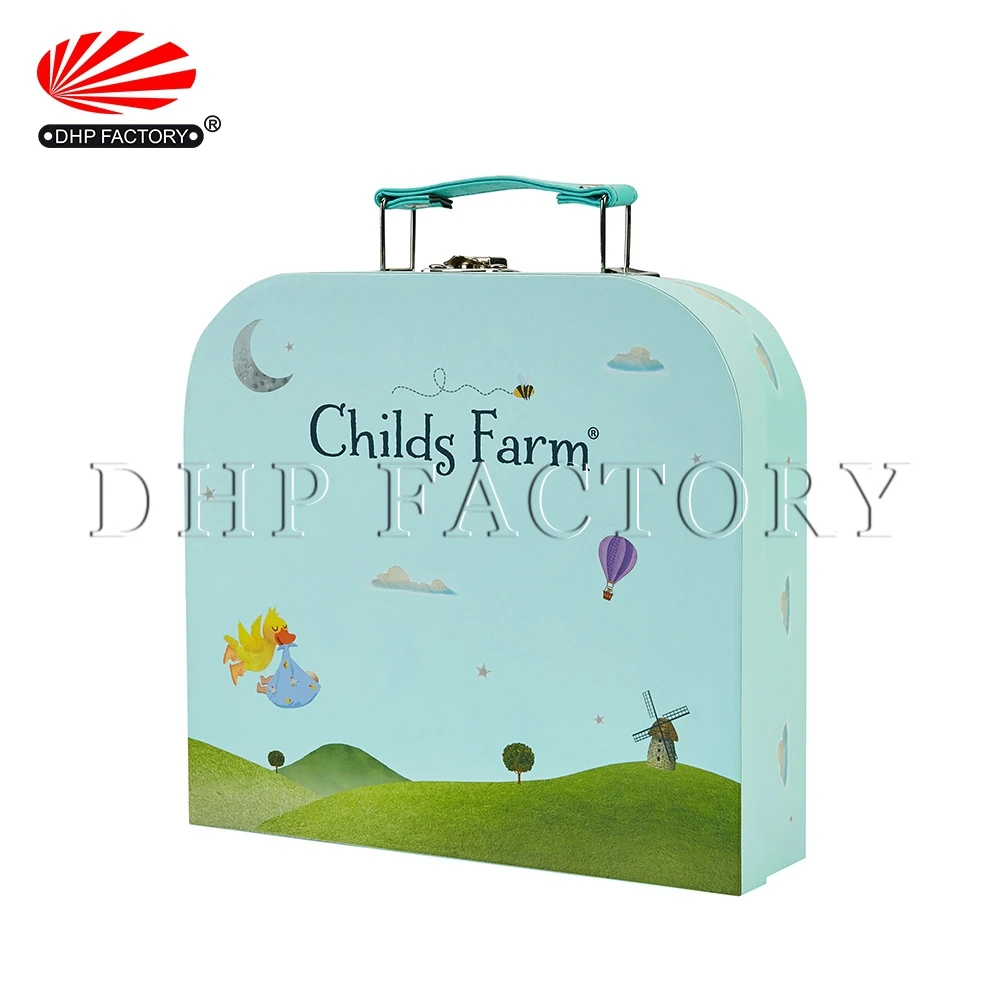 Wholesale Luxury Custom Handmade Rigid Paper Cardboard Packaging Gift Mini Suitcase Box With Handle