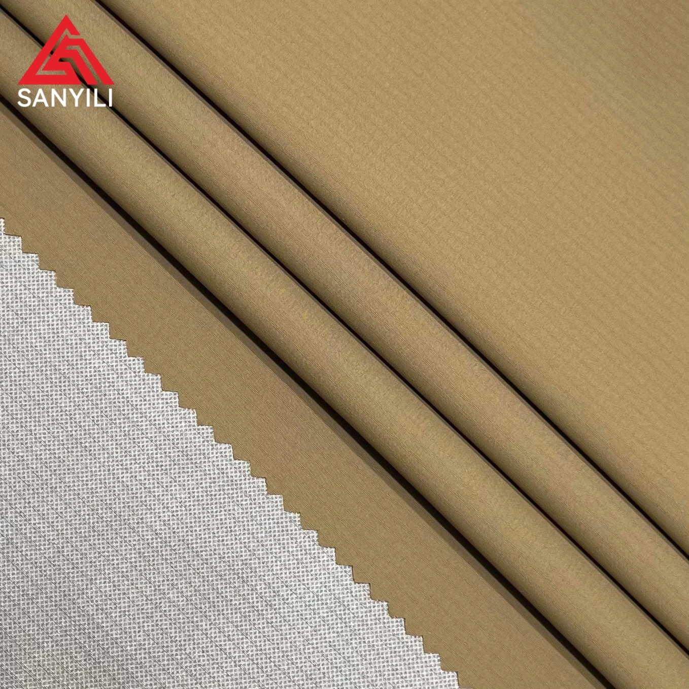 300T nylon check polyester pongee nylon ripstop composite very lightweight fabric