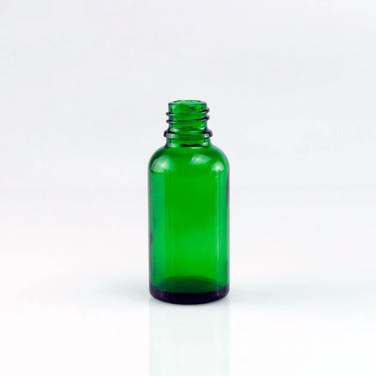 Wholesale high quality glass essential oil dropper green perfume bottle for cosmetic packaging