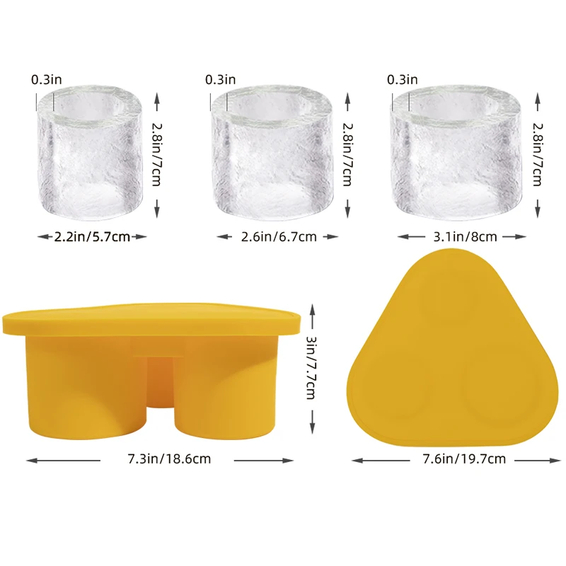 Easy Release Ice Cube Trays Silicone Moulds 3 Ice Maker Mold Silicone Ice Cube Tray With Lid