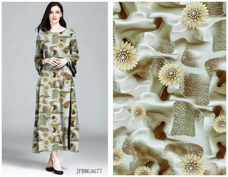  custom viscose crepe floral digital print fabric printing