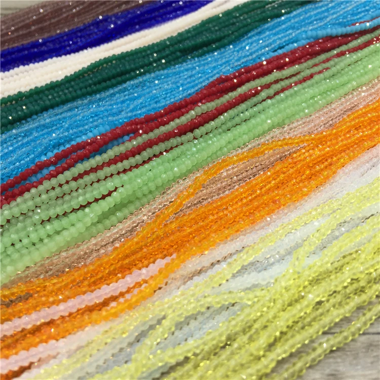 1mm &2mm tiny crystal rondelle  glass  faceted beads for jewelry making jewelry accessories