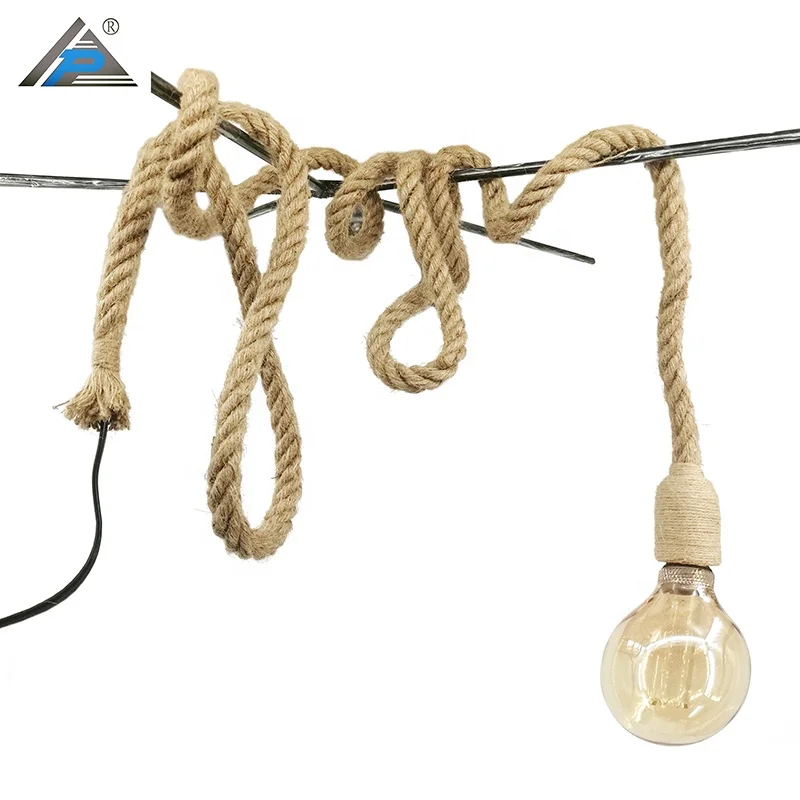 Lights Dining Room Pendant Lights Hemp Rope Nordic Led Linear Chandeliers Pendant Lights Modern For Living Room Bedroom Bar