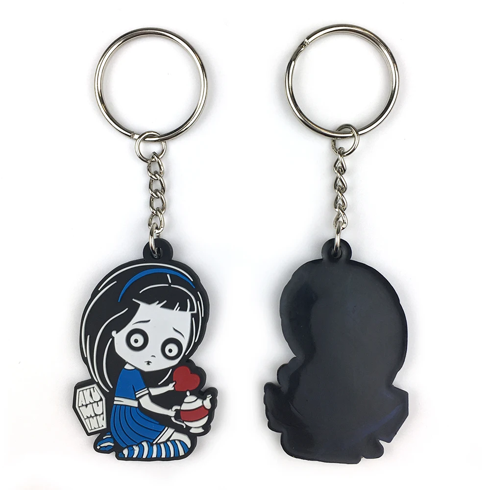 Customized promotional Cute Soft PVC Rubber Key Ring Key Chain Keychain, Rubber Keyring, Silicone Key Chain