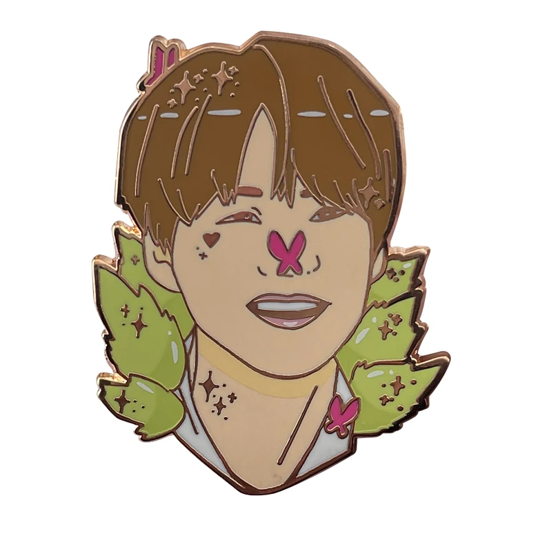Direct Factory Hot Selling Korea Idol Group Metal Lapel Pins Kpop Star Rose Gold Plating Hard Enamel Pin With Pad Printing