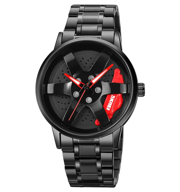 Часы наручные Skmei Мужские кварцевые, модные спортивные брендовые Роскошные водонепроницаемые с колесами для автомобиля