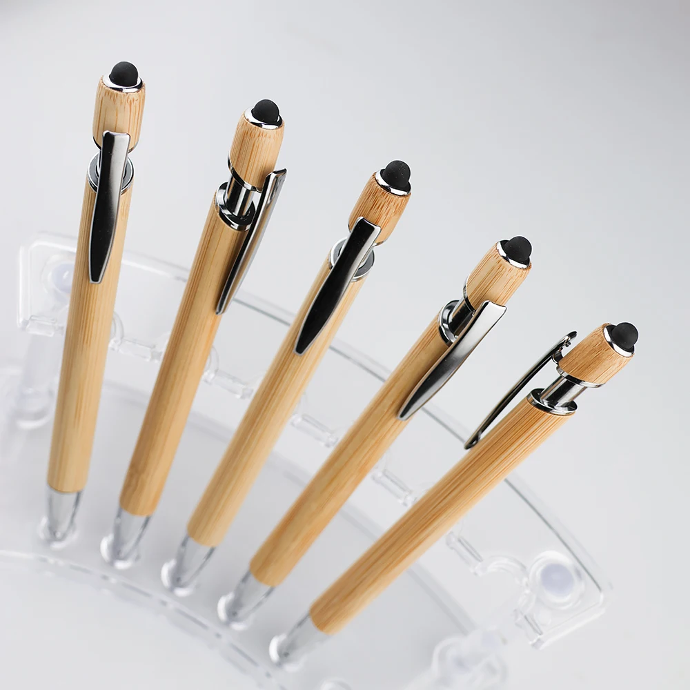 GemFully Most Sold Products 2024 Eco Friendly Promo Pen Bamboo Writing Pen With Custom Logo Printing