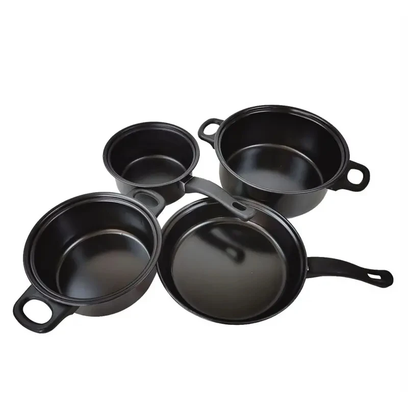 13 Pieces Black Cast Iron Kitchen Utensils Cooking Tools Non Stick Cookware Set With Pots And Pans Set