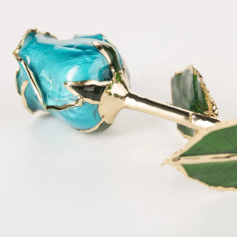 gold plated natural rose fresh Rose with Stem Present  rose gift valentine mother day handmade preserved rose