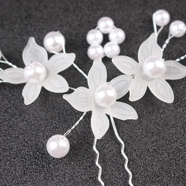 Wedding headwear Frosted flower hair accessories Handmade pearl hairpins for brides