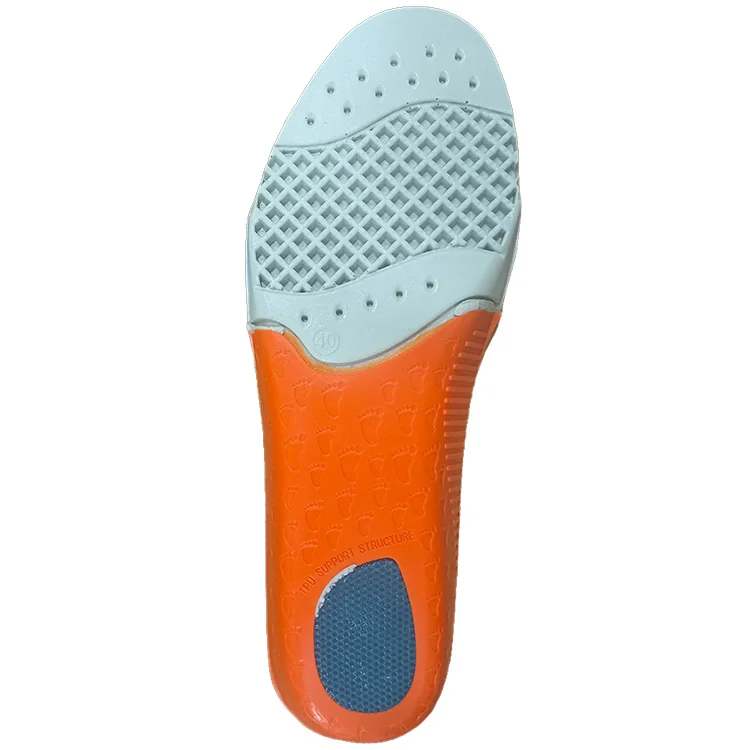 High Quality PU Sports Insoles Shock Absorption Heel Protection Plantar Fasciitis Relief For Men and Women Shoes Insole
