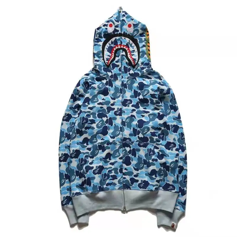 bape shark Hoodie manufacturer embroidered heavyweight 100% cotton plain pullover oversized hoodie