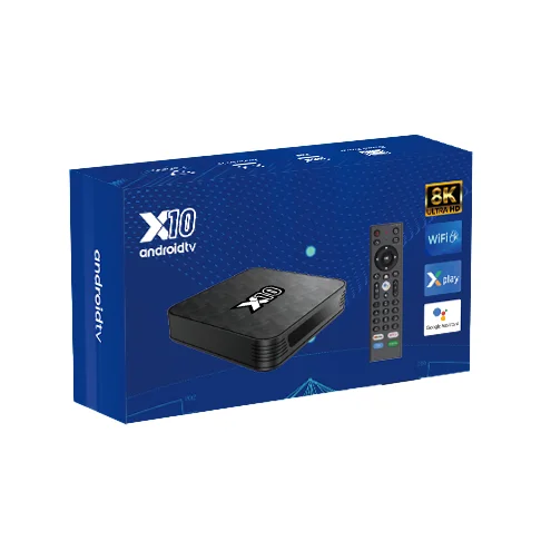 2024 tv box android 4k WIFI 6 ATV X10 android 10.0 wifi 6  2GB 8GB big voice remote smart tv box internet