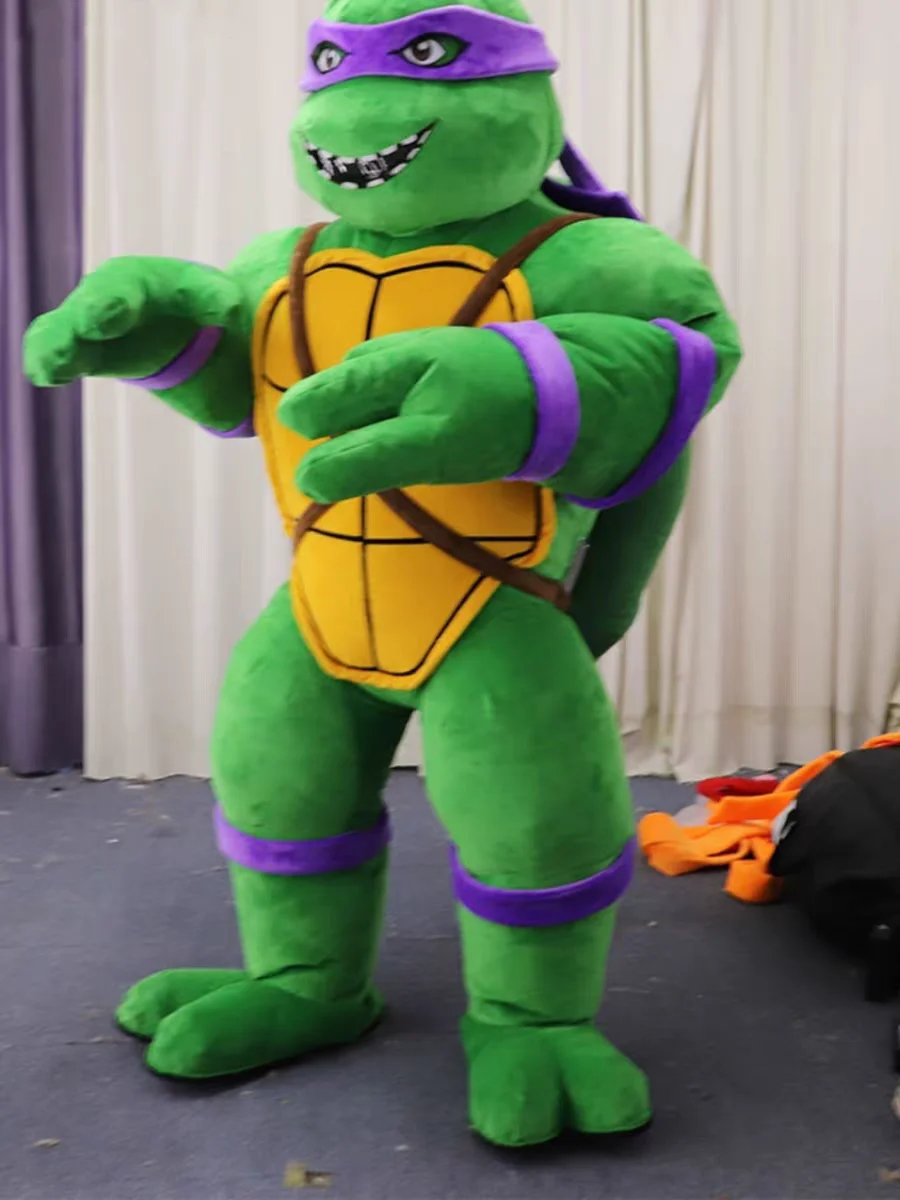 Giant Inflatable Cartoon Green Ninja Turtle Tortoise Mascot Costume Plush Muscle Men Carnival Cosplay Performance Suits For Sale