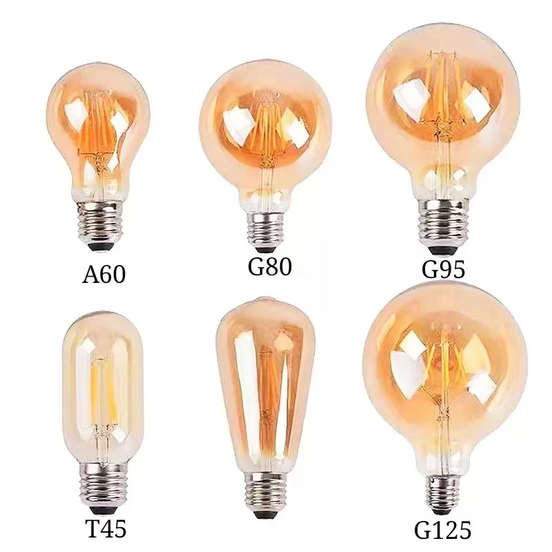 Factory Stock Energy Saving Dimmable Vintage Straight Filament Edison Bulb ST64 LED filament lamp