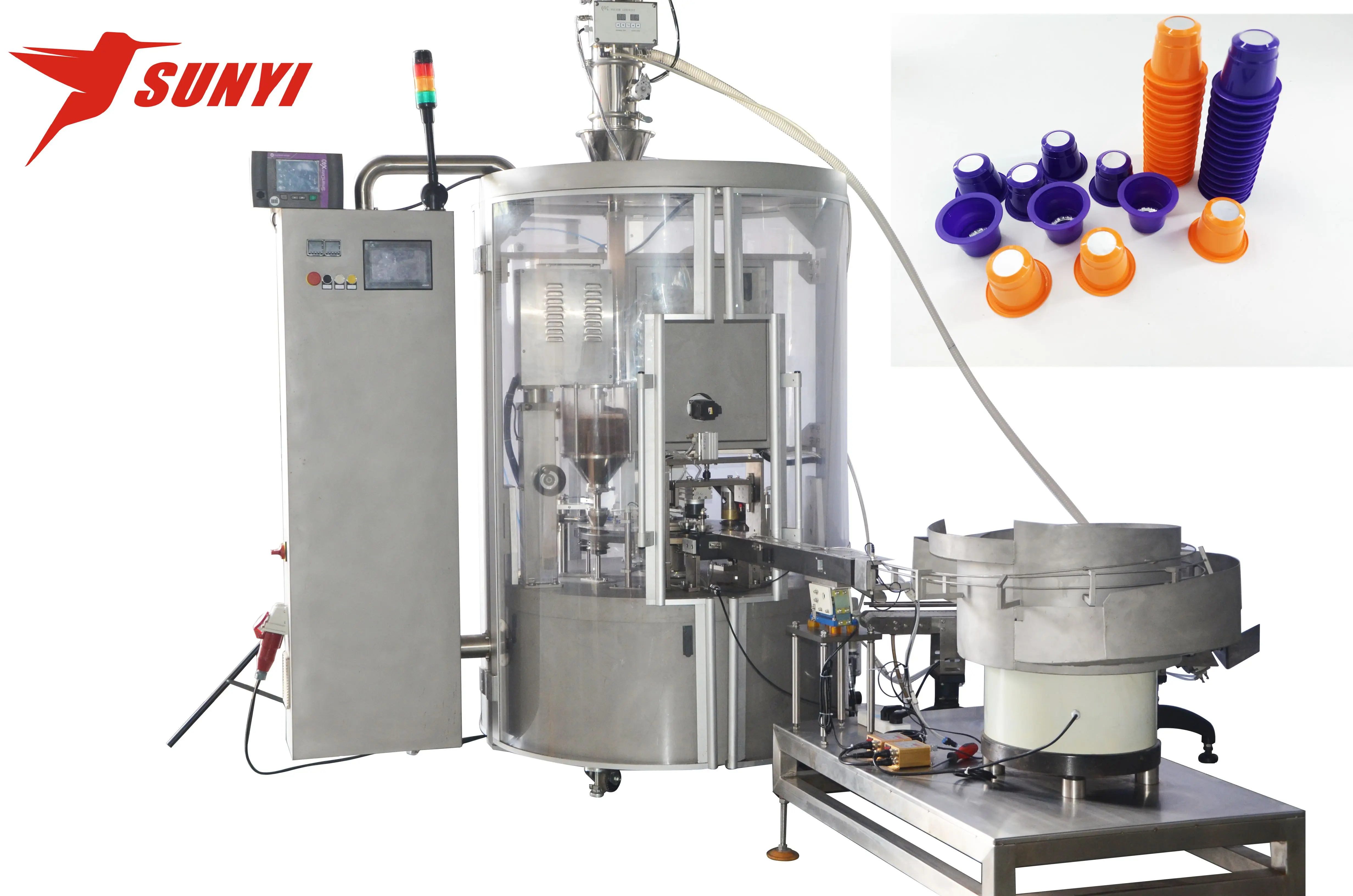 2022 Sunyi Factory Hot Selling New Design Low Price  Capsules rotary Filling Sealing Machine Powder liquid milk honey yogurt