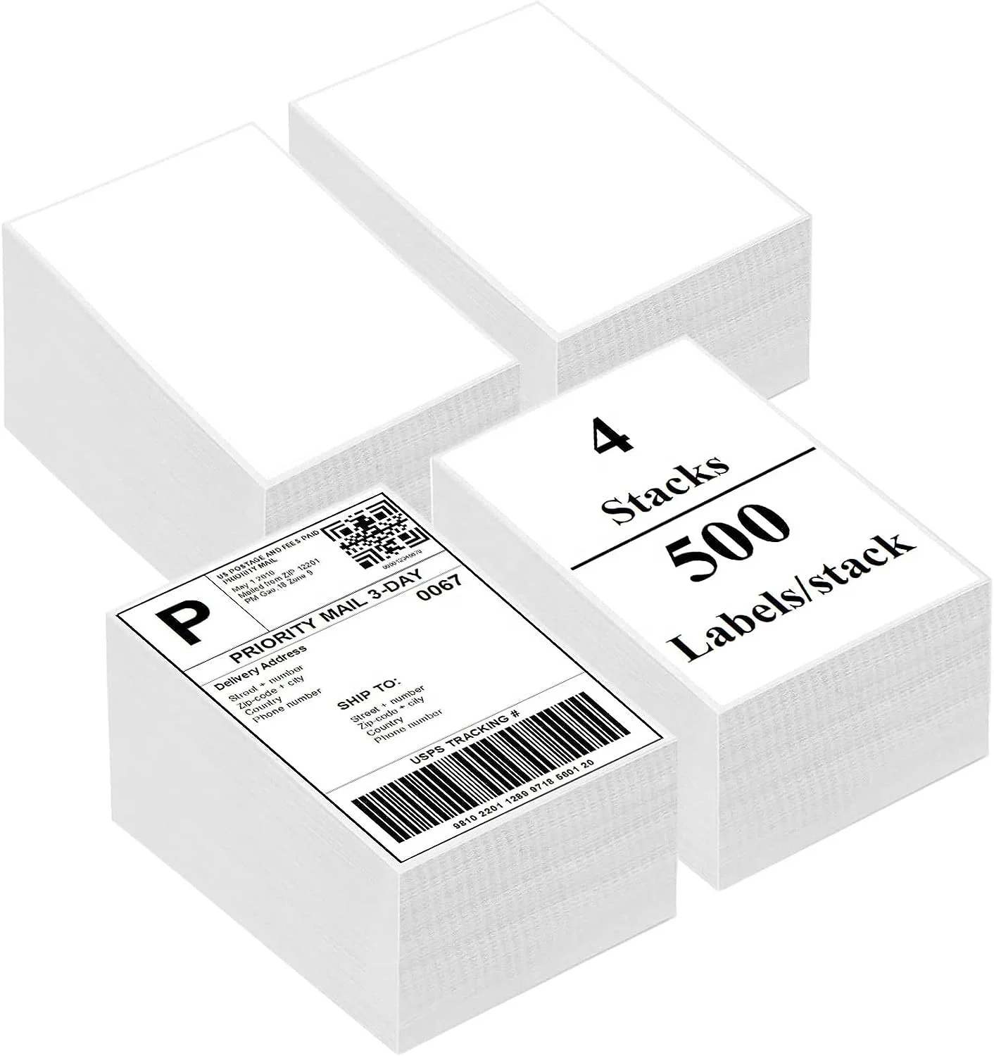 Оптовая продажа изготовленные на заказ 4x6 этикетки с перфорацией 500 Этикетки белые почтовые для термопринтера