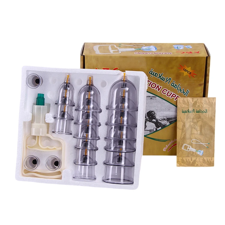 Factory Newest Custom Wholesale Traditional Therapy disposable Hijama vacuum cupping Cups Set Plastic Cupping set 18