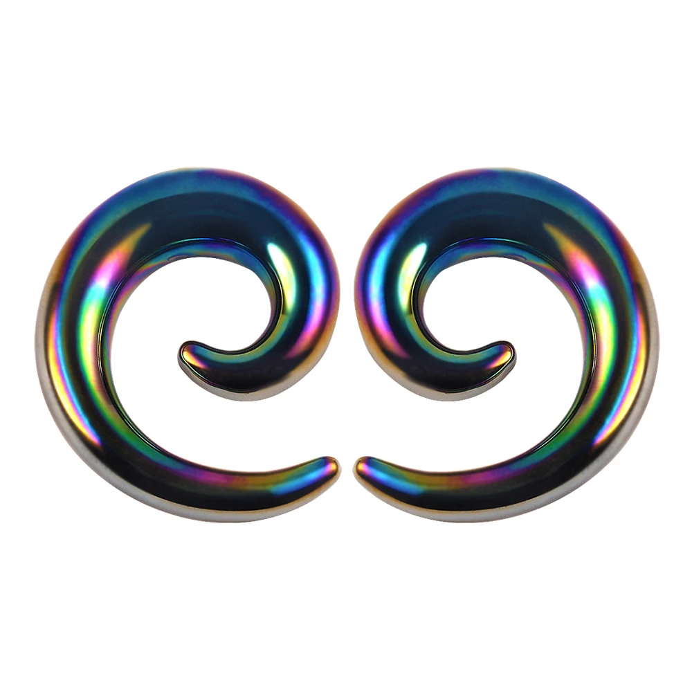 Black Snail Shape Ear Tunnel Question Mark Design Acrylic Ear Expander Body Piercing Jewelry